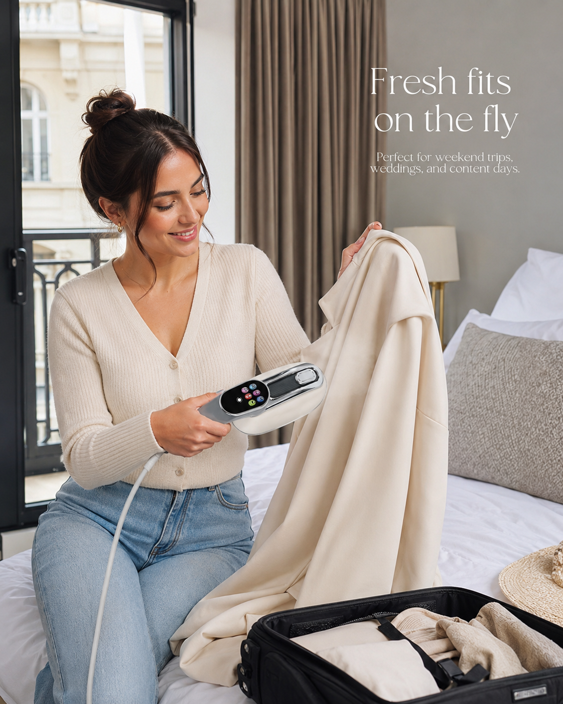 Portable 2-in-1 Iron & Steamer for Travel - Adjustable Heat