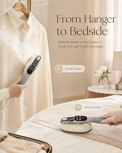 Portable 2-in-1 Iron & Steamer for Travel - Adjustable Heat